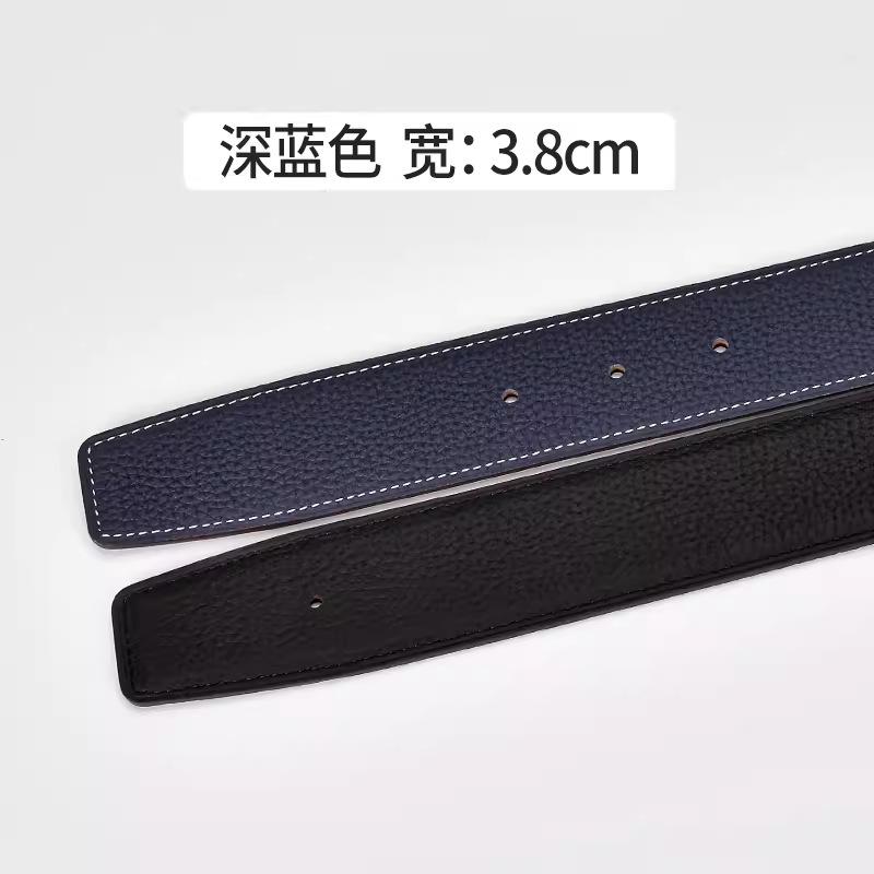 Hoofdeloze Riem Heren Leer Neemt Niet Het Voortouw Herma Heren Vervanging Puur Koeienhuid Gesp-Loos Heren Riem Strip Directe Verkoop 120cm blue