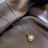 Beads Women's Neck Chain Kpop Pearl Pendant Necklace Gold Color Goth Chocker Jewelry Pendant Necklaces Collar for Girl