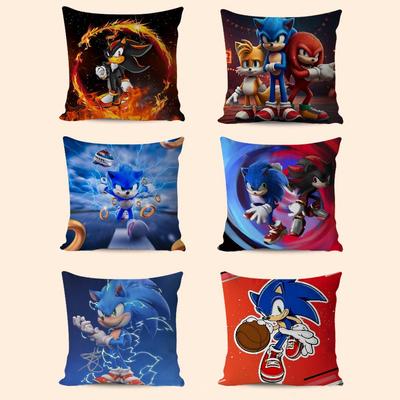 S-Sonic H-Hedgehog Pillowcase Toon Gift Cushion Cover Bedroom Home Sofa Chair Seat Decor Pillow Case