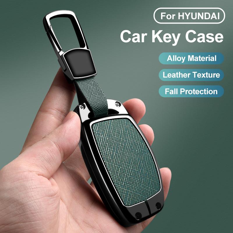 Zinc Alloy Car Key Case Cover For Hyundai Tucson Santa Fe Rena Sonata Elantra Creta Ix35 Ix45 I10 I30 I40 Accessories Bag