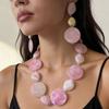 Irregular Vintage Beads Necklaces Pink Neck Chains New Chokers  for Women
