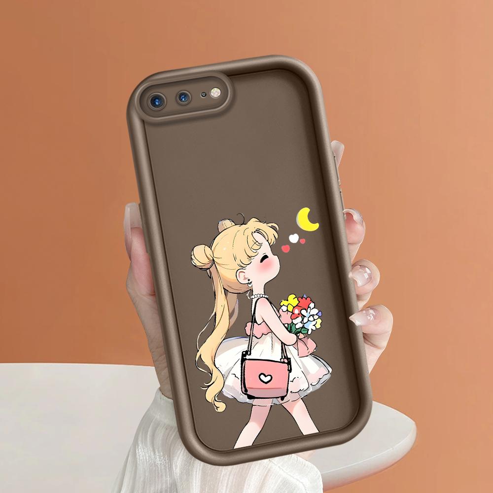 Cute Cartoon Girl Phone Case for iPhone Samsung Galaxy Xiaomi Redmi POCO HUAWEI Honor Shockproof Rubber Soft Flexible Cover Casing