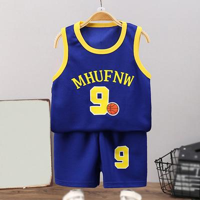 Summer Boys' Sports Suit Letter Printed Vest and Shorts Two-piece Kids Clothing Set