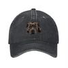 Pitbull Dog Face Design Washed Canvas Baseball Cap Classic Adjustable Hat for Unisex and Women