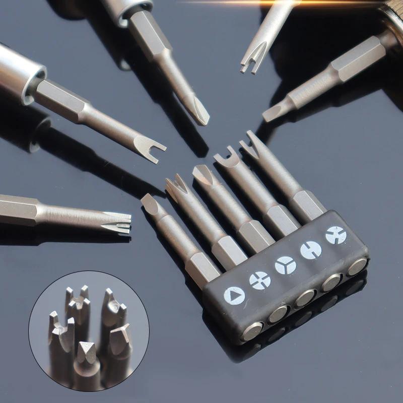 Screwdriver Bit Set 1/4'' Hex Shank Triangle U-shaped Y-shaped Three Points Special-Shaped Bit Set Hexagonal Interface