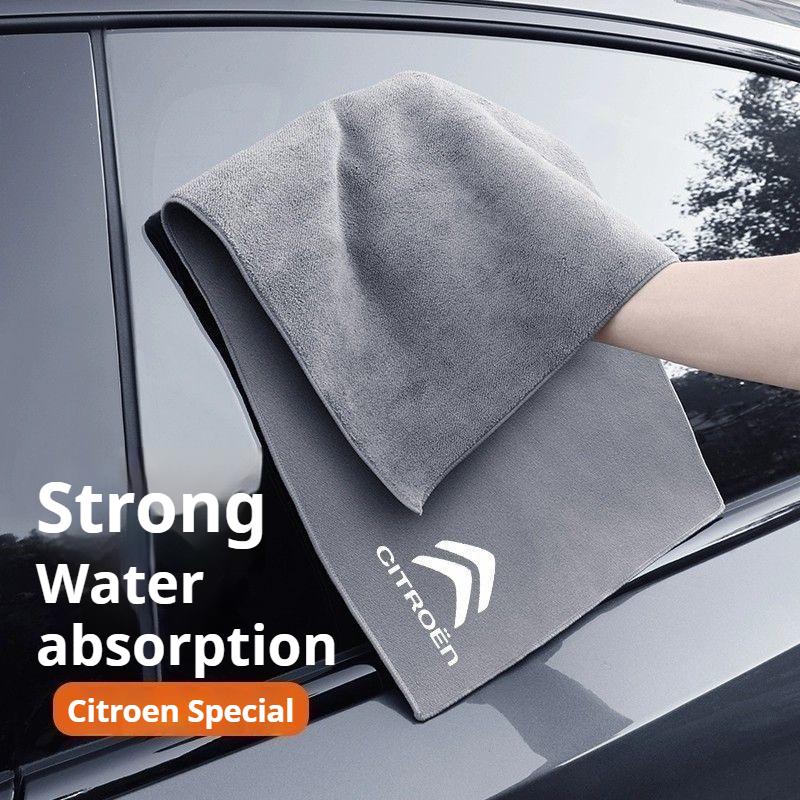 Car Double-Faced Plush Absorbent Towel Cleaning Drying Cloth For Citroen C4 C5 C3 Aircross C4L C6 Picasso C-ELYSEE VTS Cactus L9