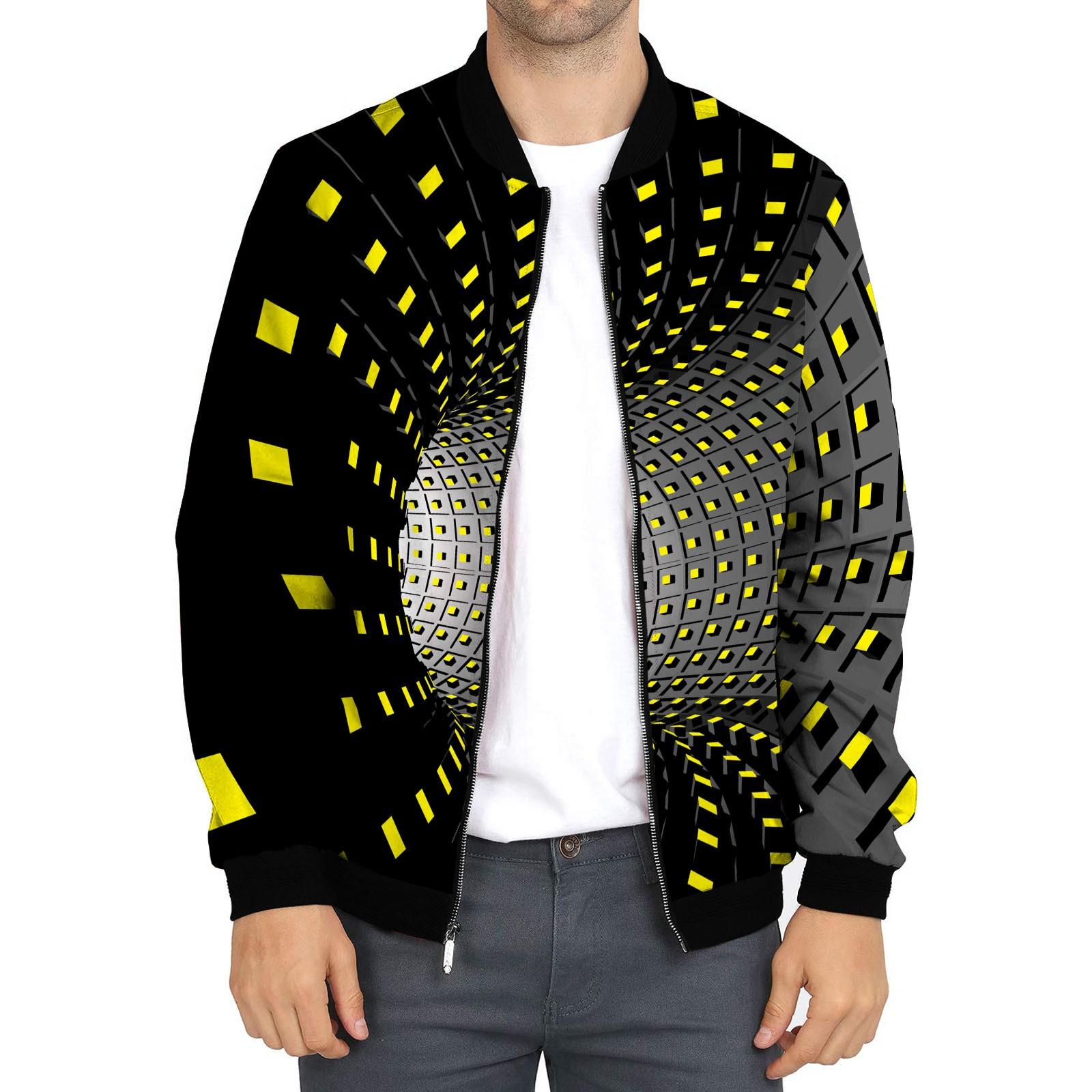 

Осенне-зимние мужские тонкие куртки с принтом Мужские повседневные универсальные куртки с принтом L жёлтый