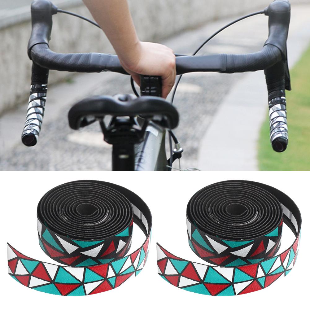 Bike Handlebar Skid Resistance Handle Bar Tapes Road Bicycle Bend Handlebar Damping Wrap Fixing Strapsgreen red white