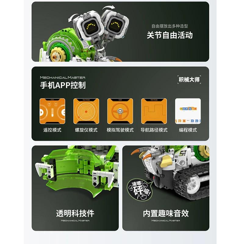 3 i 1 Teknisk RC Robot Dinosaurie Byggklossar Stad Snigel Racerbåt Fjärrkontroll Bulldozer Lastbil Klossar Leksaker Barnpresenter