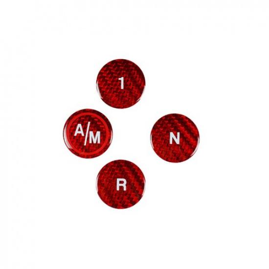 4pcs Carbon Fiber Car Gear Shift Button Cover For Fiat Abarth 595 695 2012-