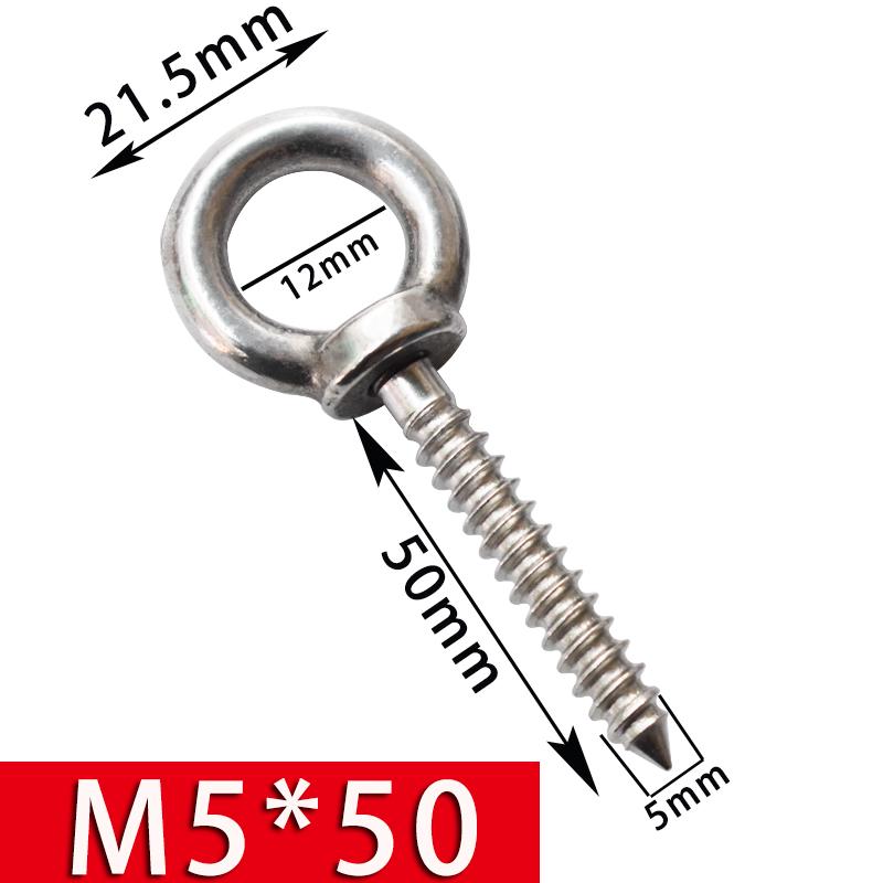 Stainless Steel 304 Eye Bolt, Self-Tapping Screw Eyelet, Butterfly Hand-Tight Self-Sheep Horn Nails
