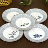 Waza no Kura Plate Set: Stylish Kutani Ware Medium Plates (5-Piece Set) with Five Flowers Design. High-Quality Japanese Dinnerware. Made in Japan. A P