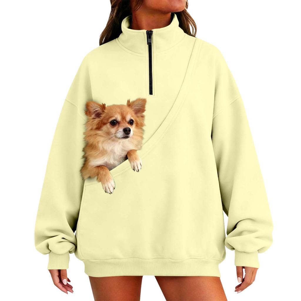 Women's Fashion Solid Color Long Sleeve Casual L Stand Collar Pullover Top