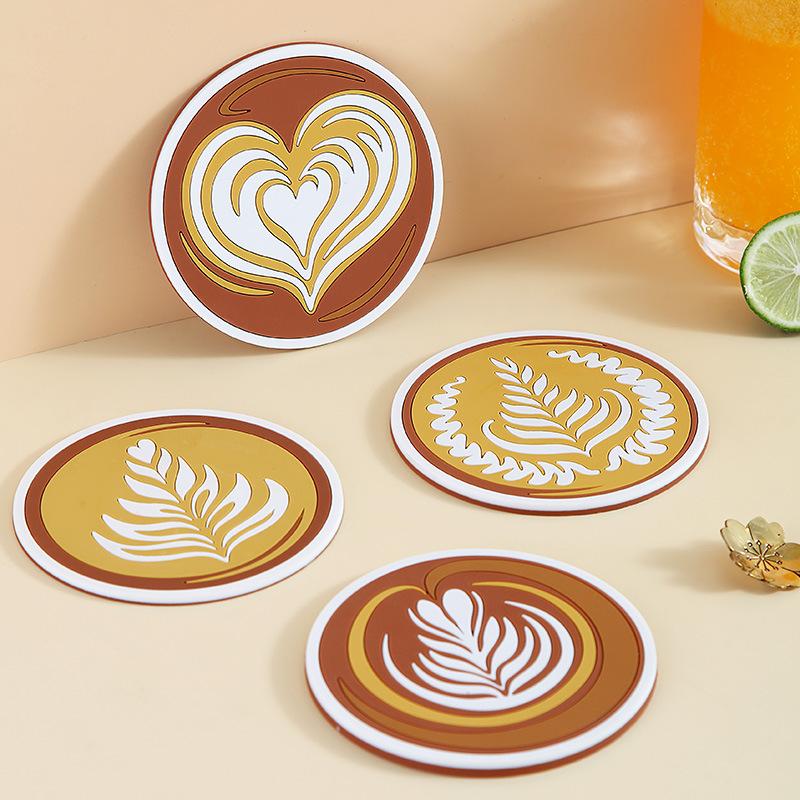 Podložka pod šálek kávy Latte Art, izolační podložky pod tácky, konferenční stolek, protiskluzová miska, zesílená jídelní podložka, kuchyňské doplňky