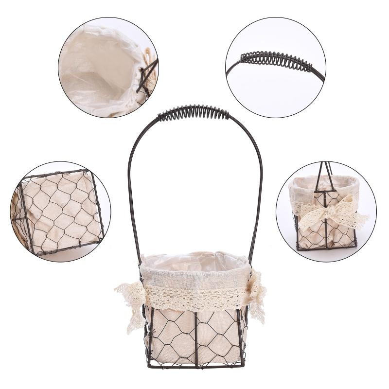 Iron Flower Baskets For Wedding Favors Floral Arrangement Flower Basket Succulent Greenery Baskets