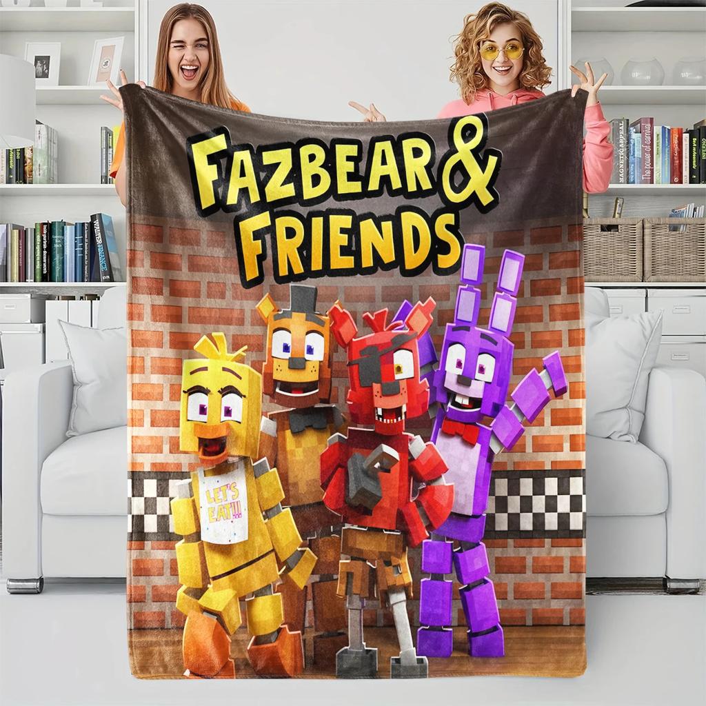 Five Nights At Freddy' Flannel Blanket Soft Warm Plush Throw Lightweight Blanket Sofa Bed Couch Cover Nap Camping FNAF Fans Gift