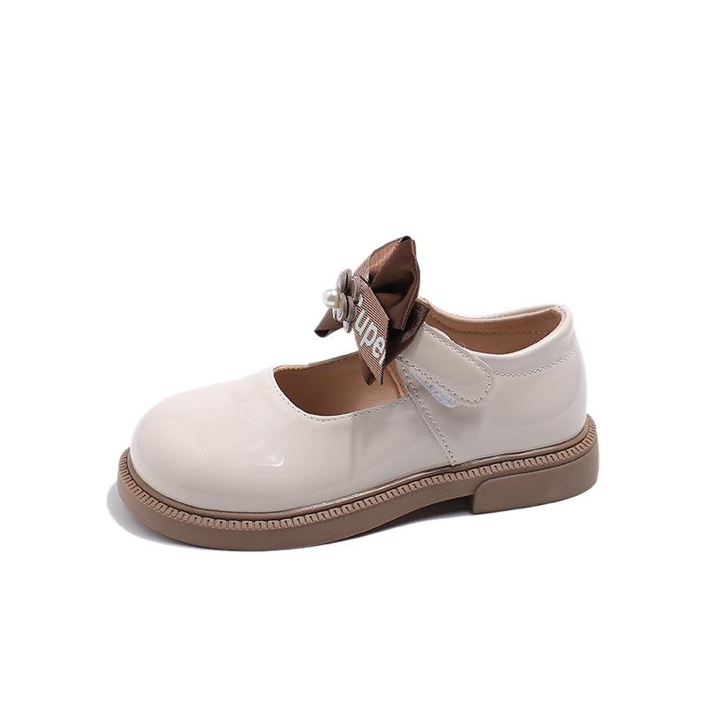 

2024 Spring Children Shoes Designer Girl Ribbon Bow Soft Soled Leather Shoes Fashion Anti Soled Kids Casual Shoes Zapatos Niña 25insole15.5cm