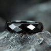 Anillo para Hombre de Piedra Hematita 4 Tallas Disponibles Piedra Negra Multifacética Accesorios para la Mano Energía Positiva Meditación Sanación Anillo