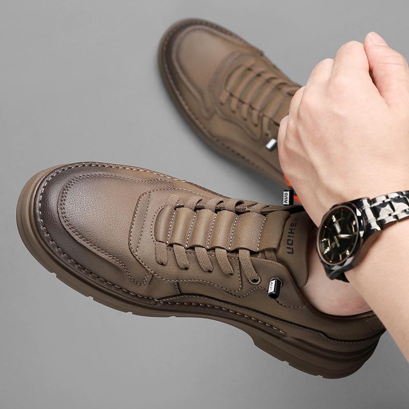 Fashion Casual Genuine Leather Men's Shoes Classic Retro Design Style Leisure Outdoor Walking and Hiking Daily Business Office Shoes Hot