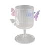 Clear Glass Goblet Decorative Wine Glasses with 3D Butterflies for Home Bar Wedding Party