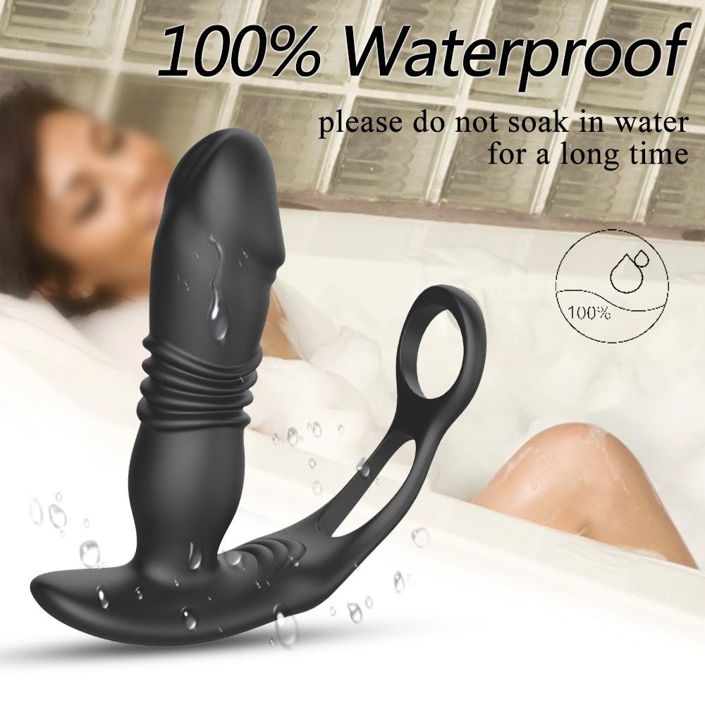 Men's Double Ring Telescopic Prostate Massager with APP Remote Control