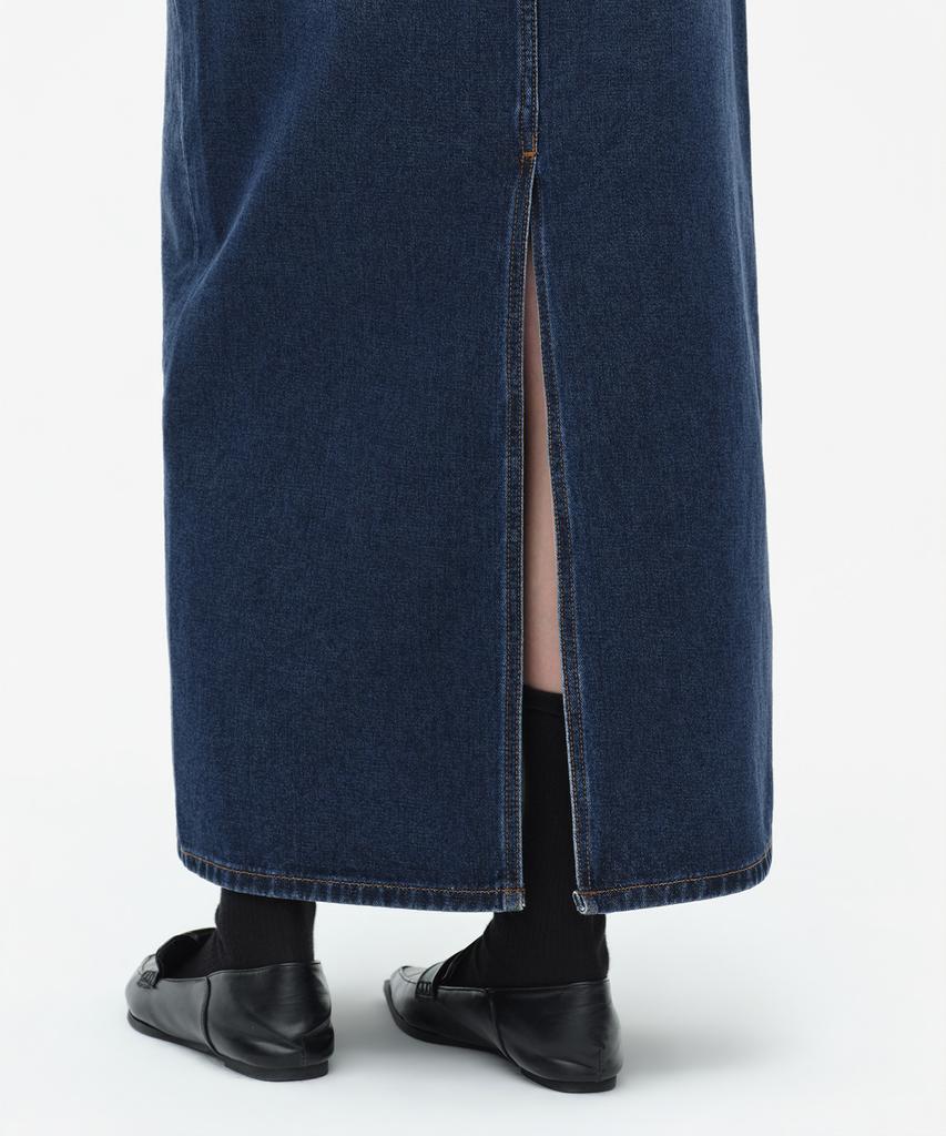Musinsa Standard Woman Women'S Denim Maxi Skirt [Dark Blue]