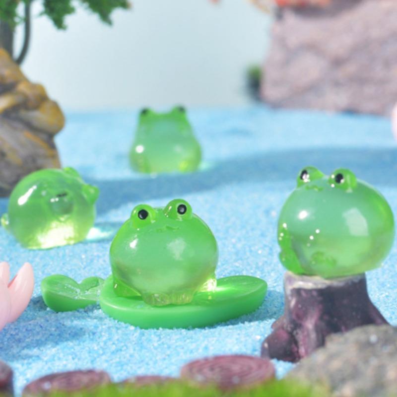 Micro Paysage Créatif Lumineux Grenouille Monté sur Voiture Résine Bricolage Artisanat Décoration Petits Ornements