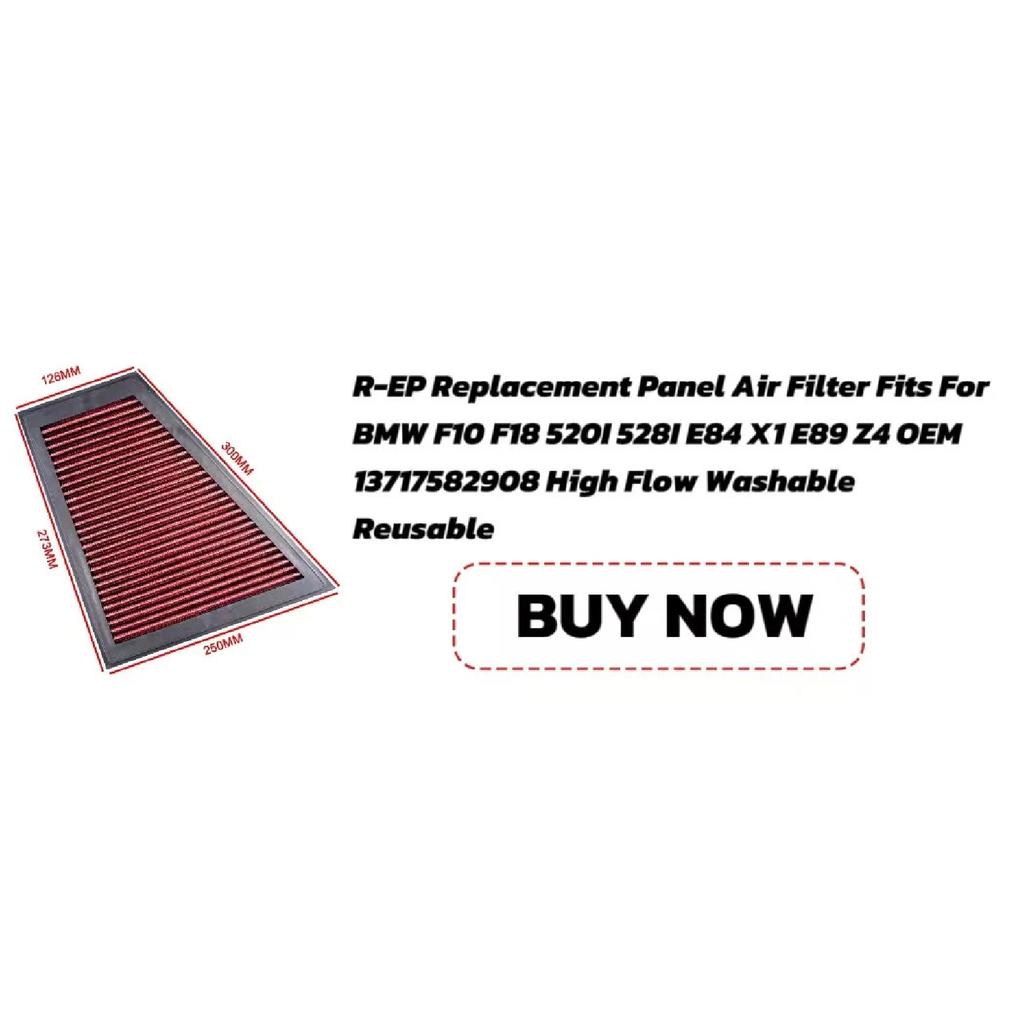 R-EP Replacement Air Filter Washable Reusable Fits for BMW E60 520 540 E61 545 550 E63 E64 645 650 High Flow OEM 13717521023
