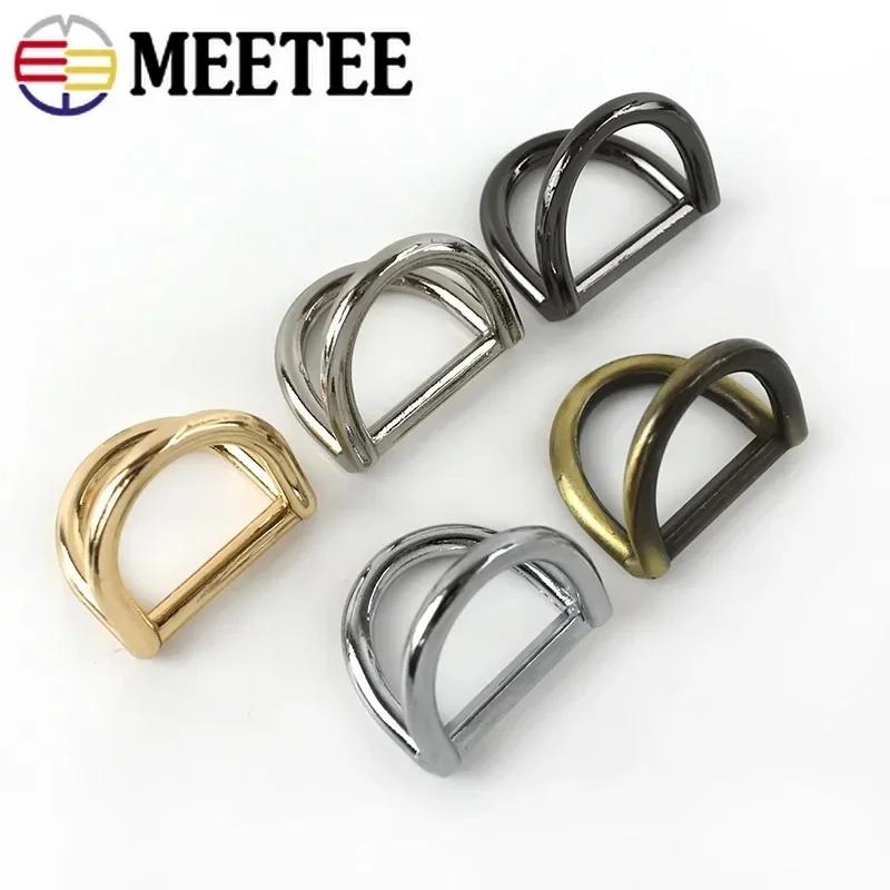 Meetee 5/10/20Pcs 19mm Metal D Ring Buckles Bag Side Clip for Strap Chain Connector Clasp Leather Crafts Hardware Accessories