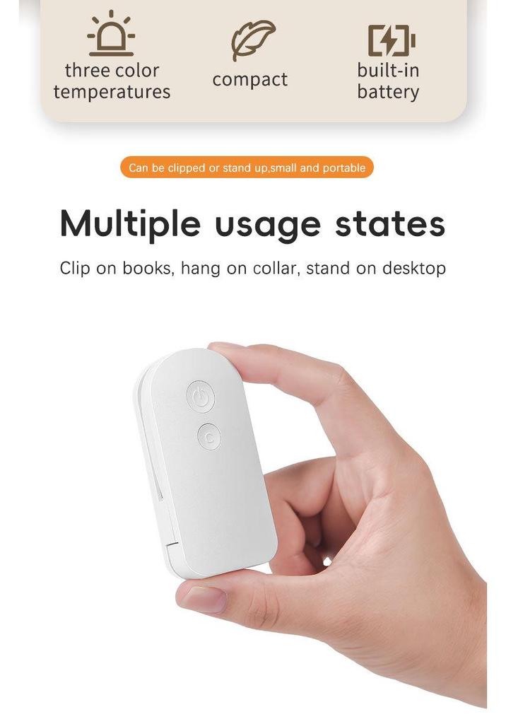 LED Eye Protection Clip-On Reading Light - Portable Mini Study Lamp for Bedside & Dorm.