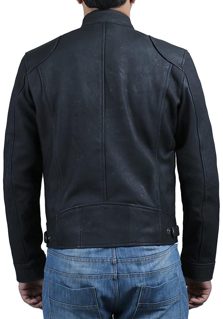 New European and American large-size men's jacket with a stand-up collar and a slim-fit large-size jacket.