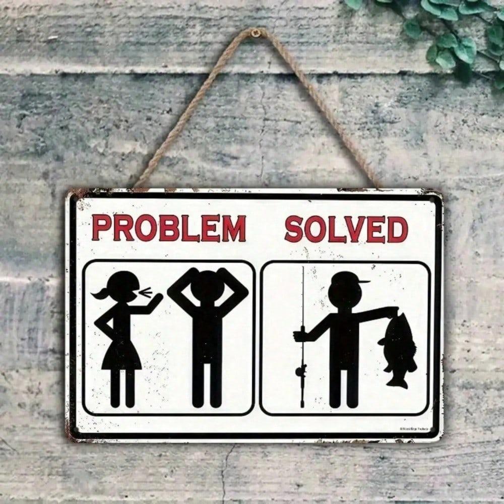 Funny Stick Figure Tin Sign 8x12 Inch Rustic Metal Wall Art Vintage Home Office Decor