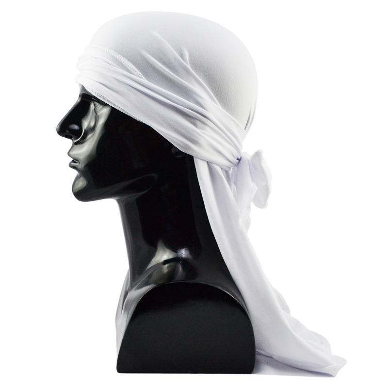 Men's Distressed Street Pirate Style Durag Head Wrap,Breathable Casual Streetwear Bandana with Double Long Tail Strap Pirate Hat