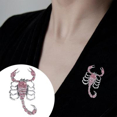 Brooch Scorpion Shape Rhinestone Decor Animal Anti-Rust Collar Decoration Colorfast Lady