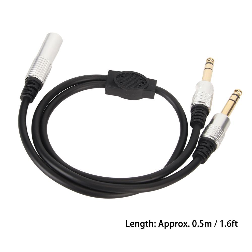1.6ft 6.35mm 1 To 2 Y Splitter Cable Plug and Play Speaker Y Extension Cable  Microphone Use