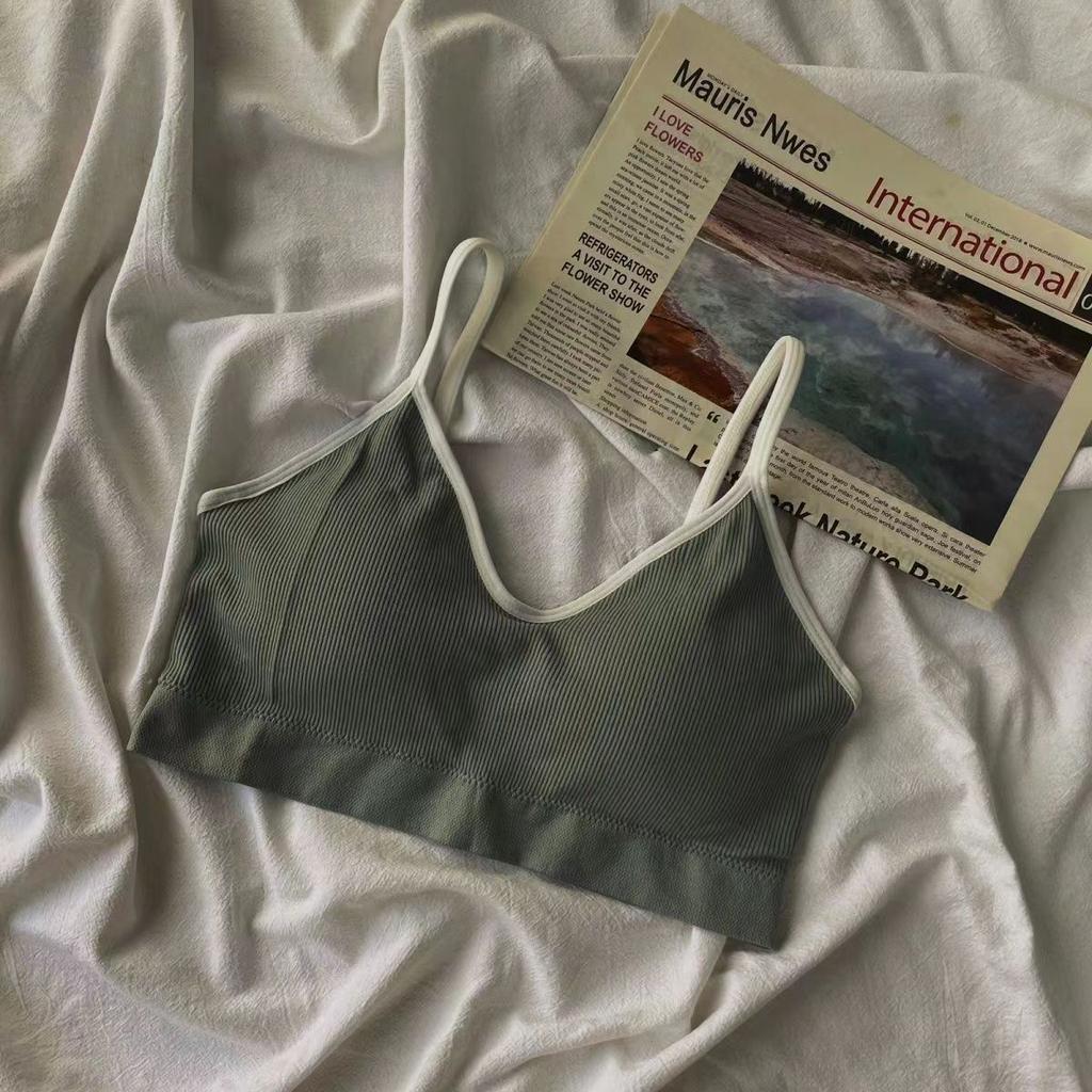 Women's Student Fixed Buckle-Free Bustier Anti-Drooping Push-Up Cami for Inner and Outer Wear