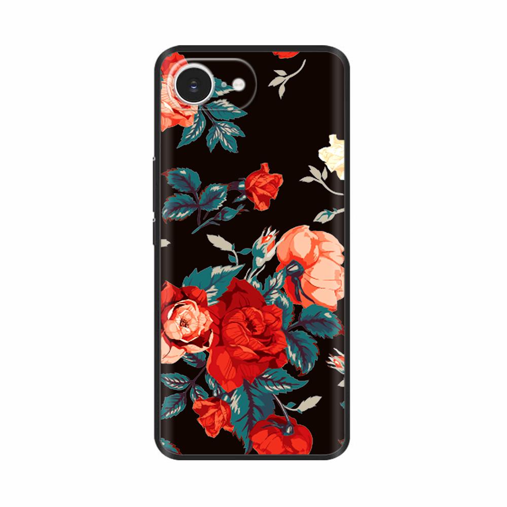 Luxus Silikon Hülle Für iPhone 16e SE 2025 Rückabdeckung auf Für Apple SE4 iPhone 16E A3409 Handy Hüllen Blumen Bemalte Hüllen Schale