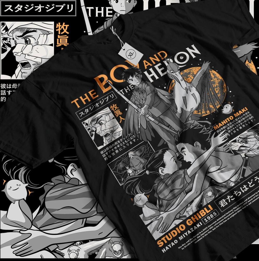 The Boy and the Heron T-shirt Girl Anime Manga Anime art Gift Shirt All Size Unisex T-Shirt L