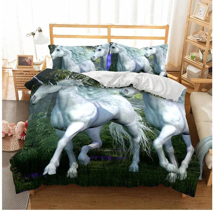 Comforter Iceberg Unicorn Set Pillow 3D Print Pink Green Babysbreath Navy Blue Bed Set For Boy Gril Teen Dropship