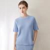100% Pure Cashmere Round Neck Knit Short Sleeve Sweater