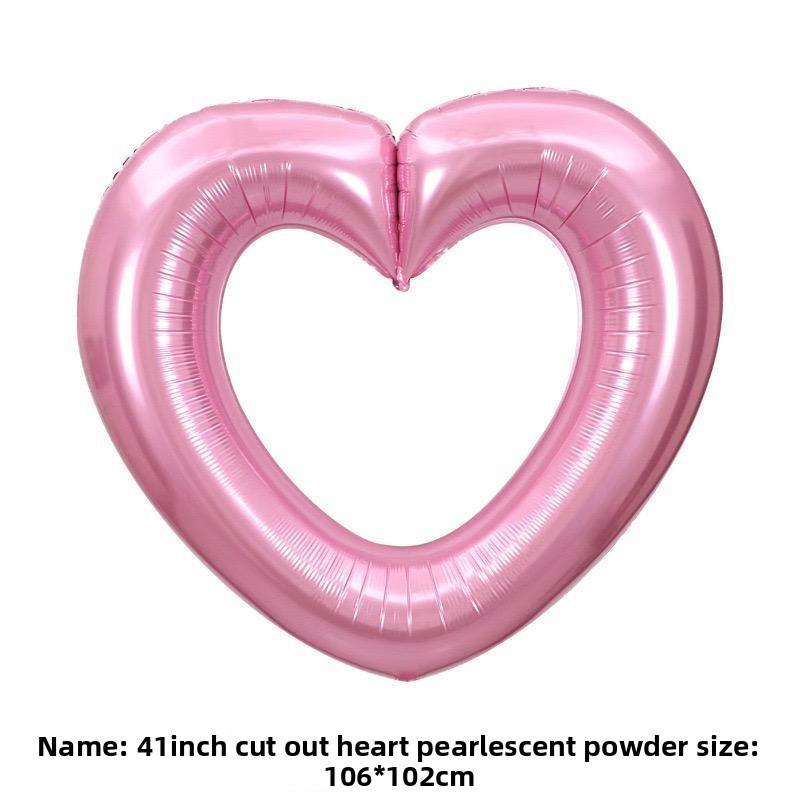 Große hohle Herz-Ballons aus Aluminiumfolie Hochzeitsfeier Valentinstagsdekorationen Schaufenster-Arrangements