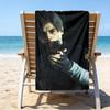 proof beach towel with a Resident Evil Leon S. Kennedy1 pattern - soft,absorbent,quick-drying,machine washable - perfect for swimming,camping,bathing