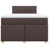 Box Spring Bed with Mattress Dark Brown 120x200 Cm Fabric