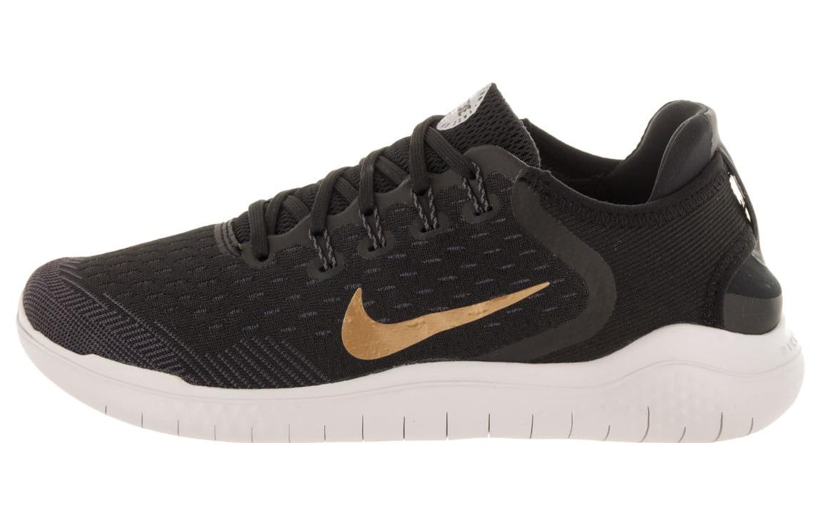 Nike Free Rn 2018 Черный Металлик Золотой Обширный Серый Женские 942837-008 36.5
