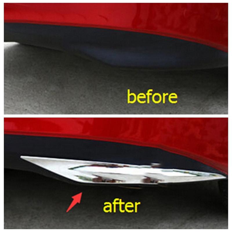 Rear Bumper Corner Protector Strip / Front Head Lights Eyebrow Cover Trim For Mazda 3 AXELA Sedan 2014 - 2016 Chrome Accessories