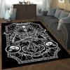 Gothic Skull Rug: Black & White Skeleton Design for Living Room Decor - Unique Home Accessories Skid Resistant Carpet