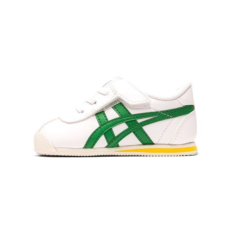 Onitsuka Tiger Corsair Velcro Non-Slip Low-Top Sports Casual Shoes Baby sneaker White Green Yellow 1184A050-100