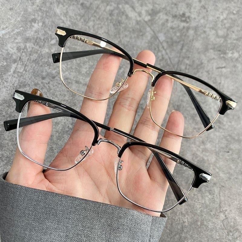 Neutrale Mode Quadratische Halbrahmen Kurzsichtigkeitsbrille Hochauflösende Blaulichtfilterbrille Neue modische Kurzsichtigkeitsbrille