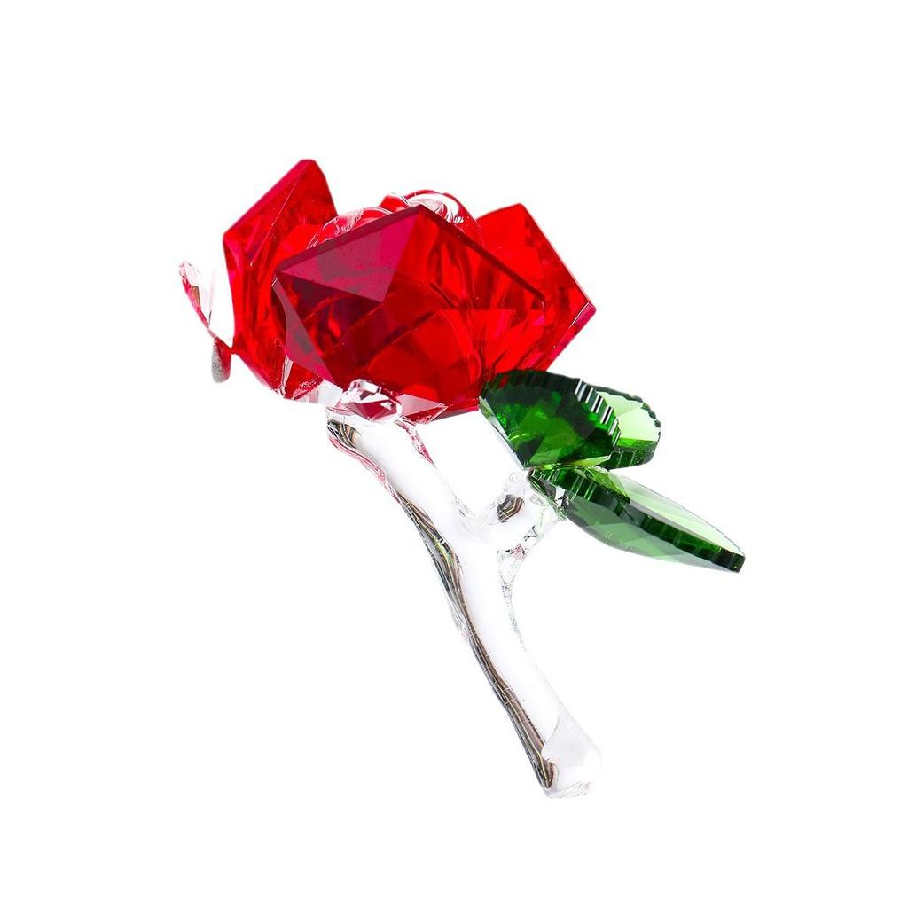 Crystal Glass Rose Ornament - Home Decor & Creative Gift