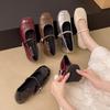 Silver single shoes women's shoes 2025 new spring and summer light mouth retro Mary Jane ballet evening gentle temperament small leather shoes